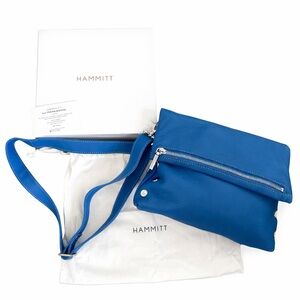 Hammitt VIP Foldover Medium Silver Stud Crossbody Bag in Hydrangea Pebble/Silver